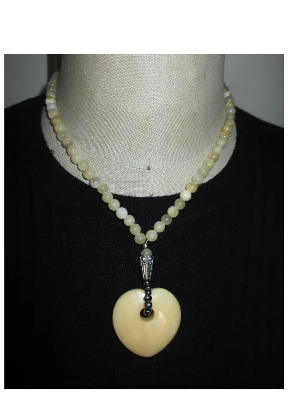 YELLOW GEMSTONE NECKLACE with heart pendant